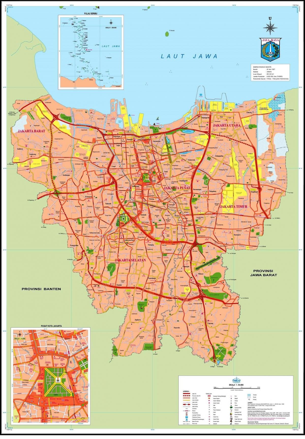 Карта города Джакарта
